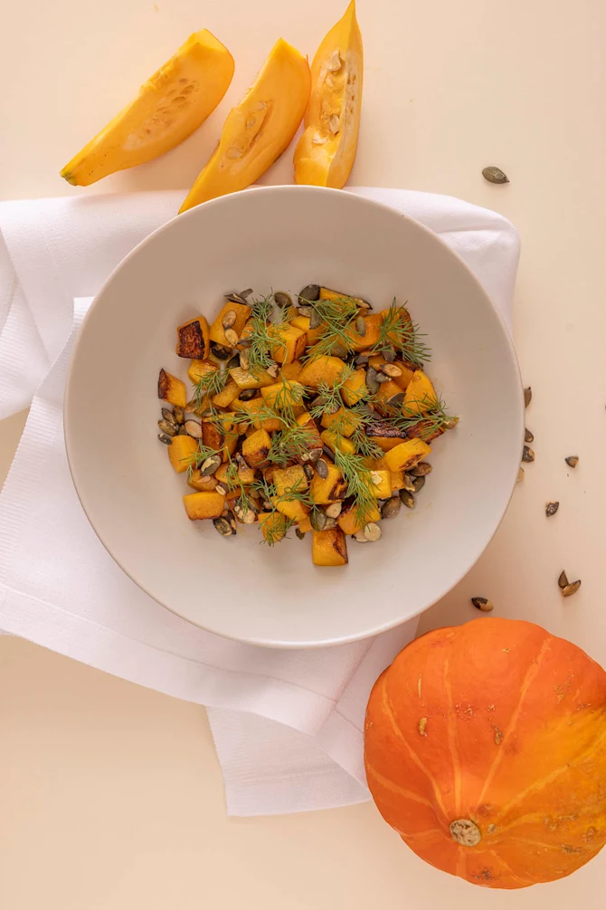 Hokkaido græskar med barbecue sauce