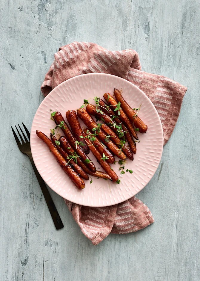 Snack gulerødder med balsamico glace