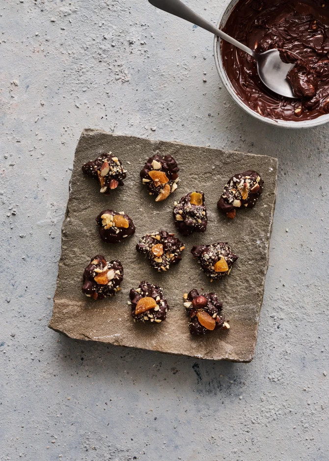 Chokolade med tørret frugt