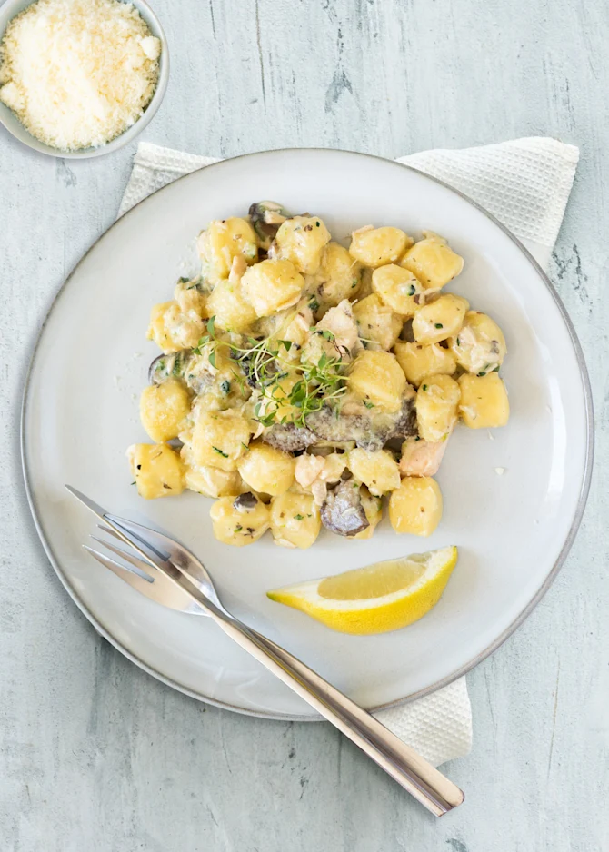 Cremede gnocchi med laks
