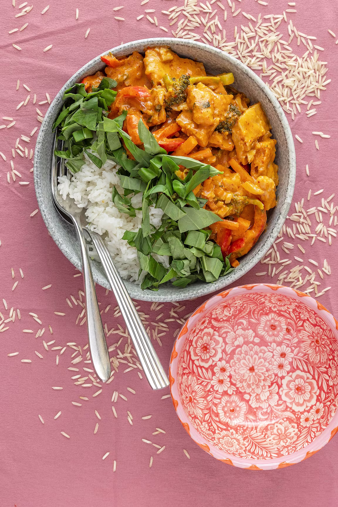 Thai karry med ris og proteinbidder