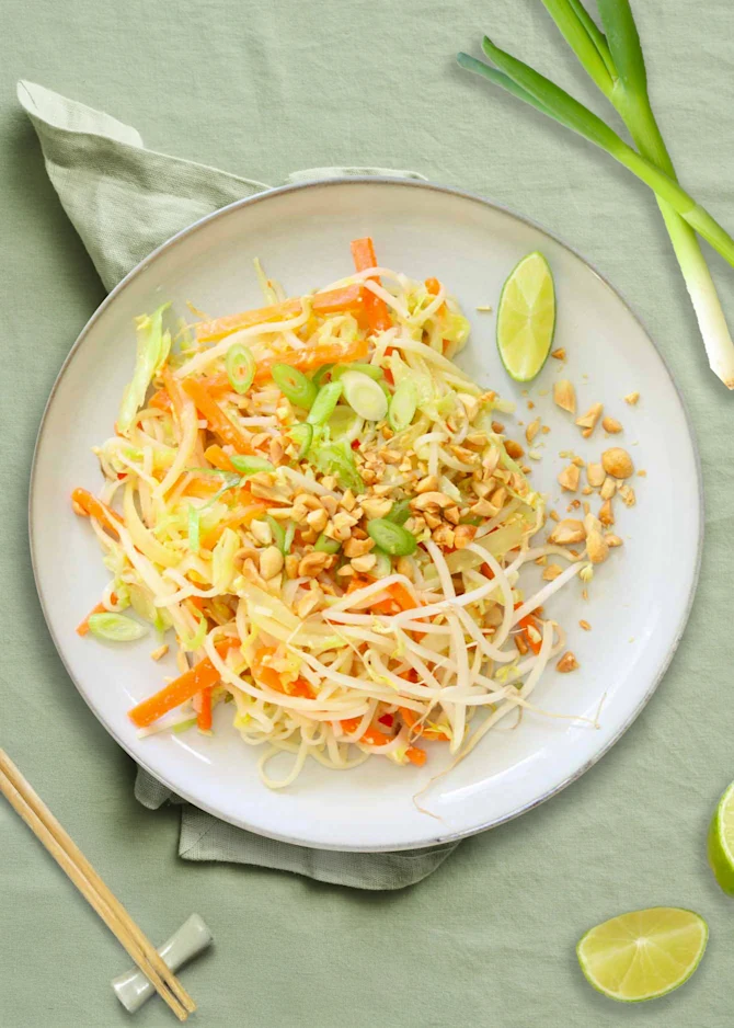 Grøn pad thai uden kød