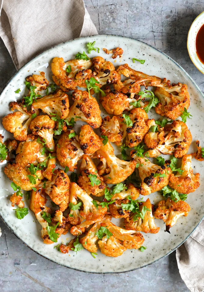 Bagt blomkål i BBQ sauce
