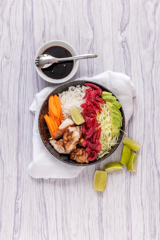 Pokebowl med kylling