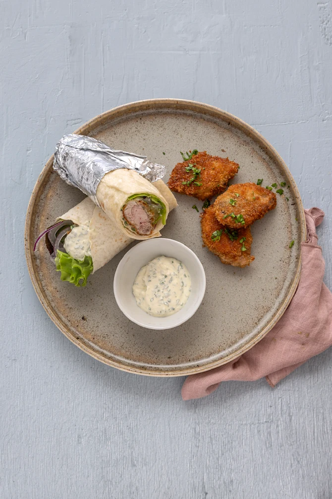Fasan nuggets i wrap