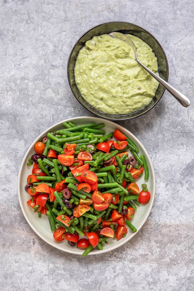 Grønne bønner med avocadocreme  - Diabetesforeningens version