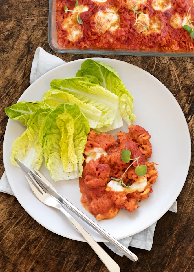 Vegetarisk lasagnette med rodfrugter