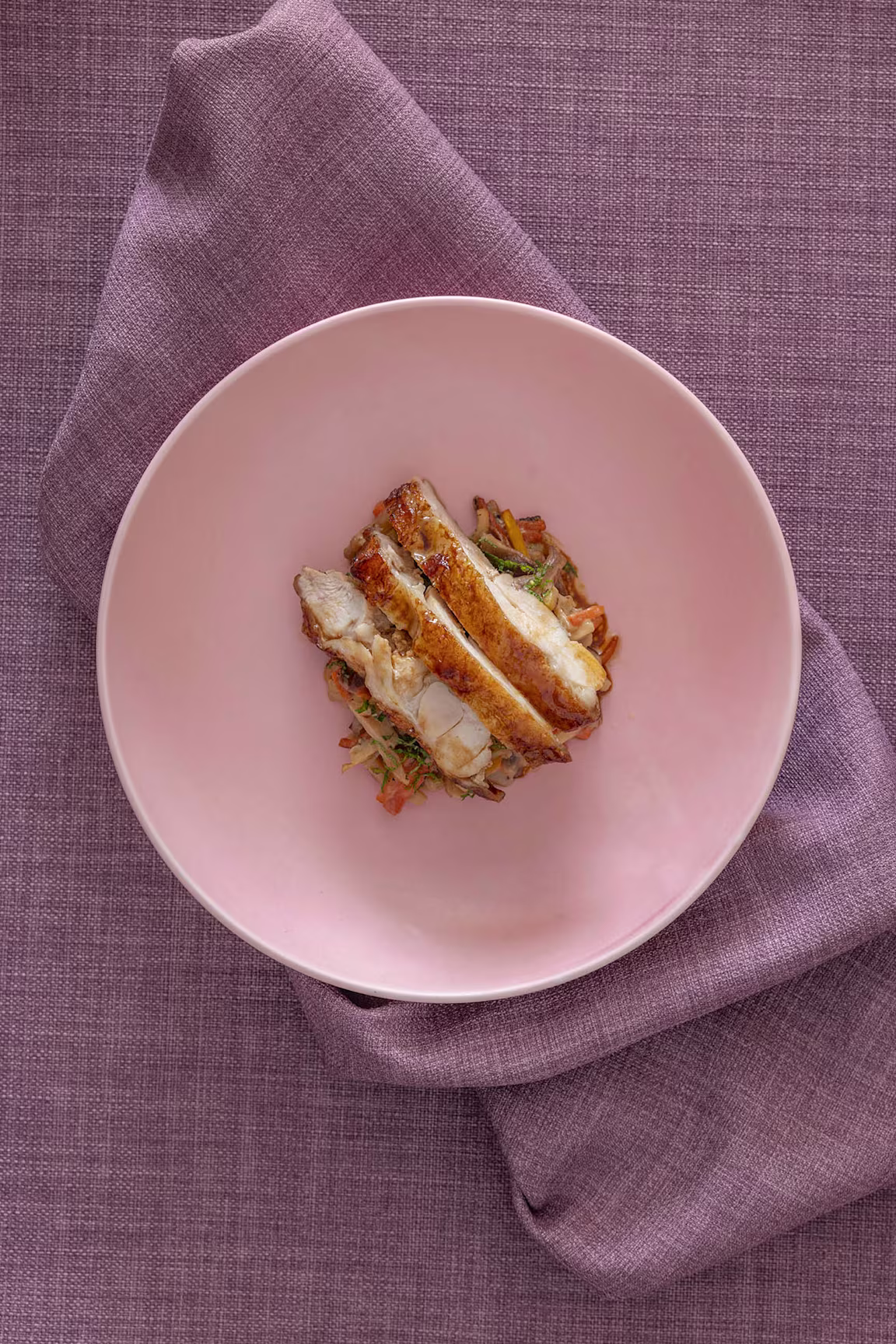 Lårsteak med teriyaki og grøntsagsbund